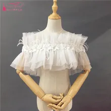 Свадебная шаль Аксессуары для свадебного платья романтические листья лотоса ручной работы цветок пуховая шаль DQG259