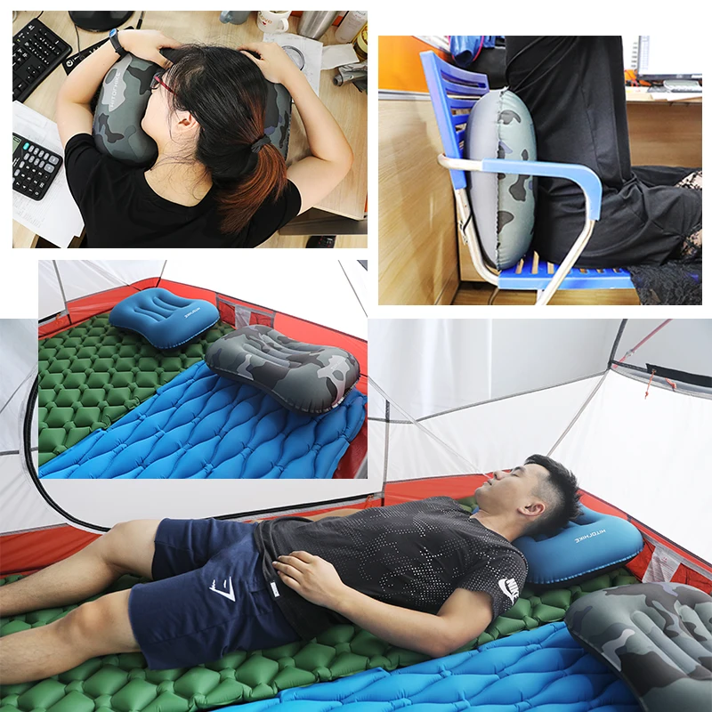 Travesseiro para Avião Confortáveis para Dormir Travesseiro de Camping Acessórios de Viagem Pescoço Travesseiro Inflável Mini 4 Cores Almofadas Home Textile 23 Cheap Esteira de acampamento