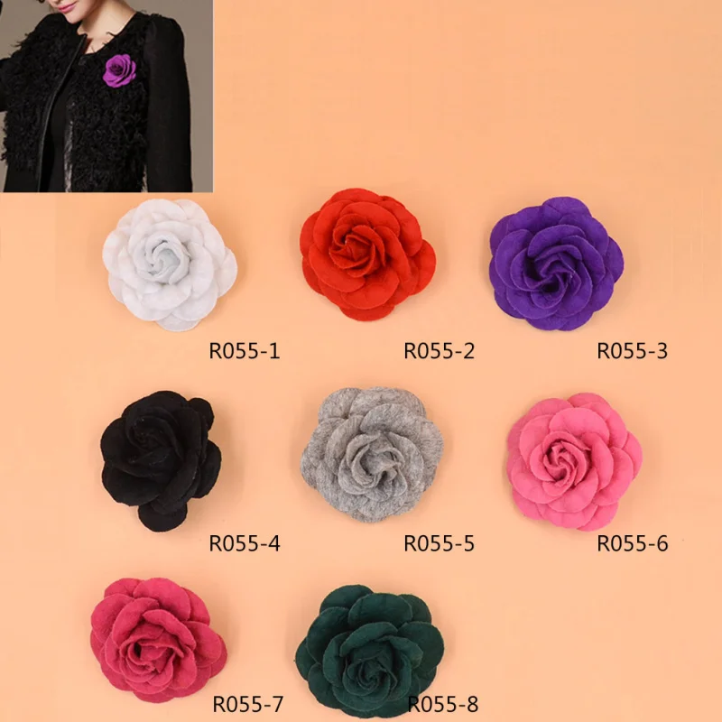 Lychee 1 piece New Arrival Multi Color font b Women b font Camellia Flower Brooch Pin