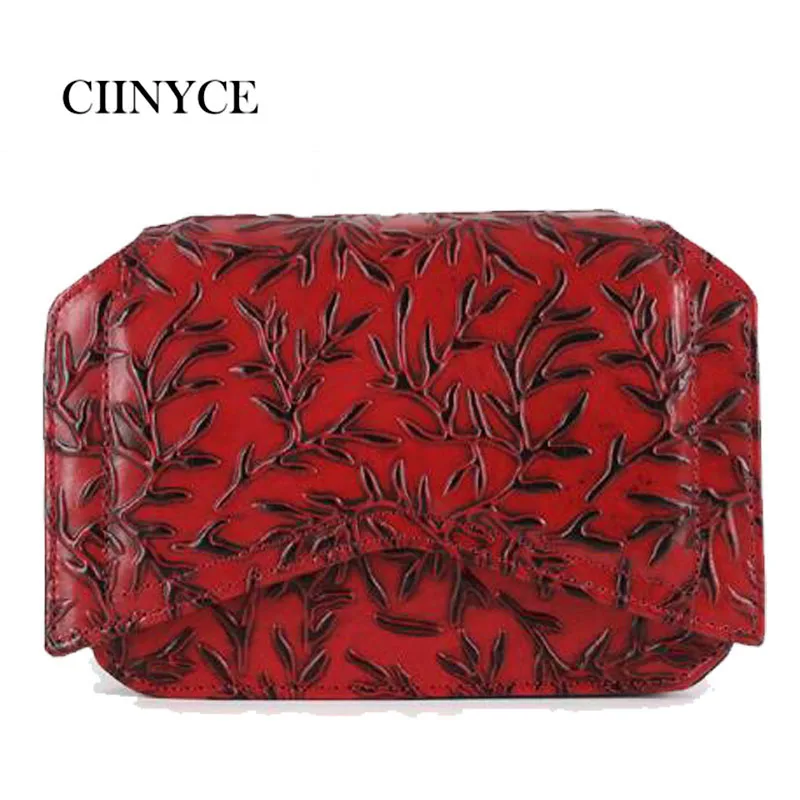 

Women Genuine Leather Shoulder Crossbody Cow Skin Leaf Pattern Lady Messenger Bag Cowhide Small Handbags Summer 2018 Latest