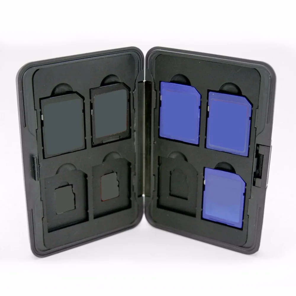 Портативная коробка для хранения карт памяти Чехол Держатель Серебряный пластик 16 слотов(8+ 8) для Micro SD/SDHC/SDXC карта памяти
