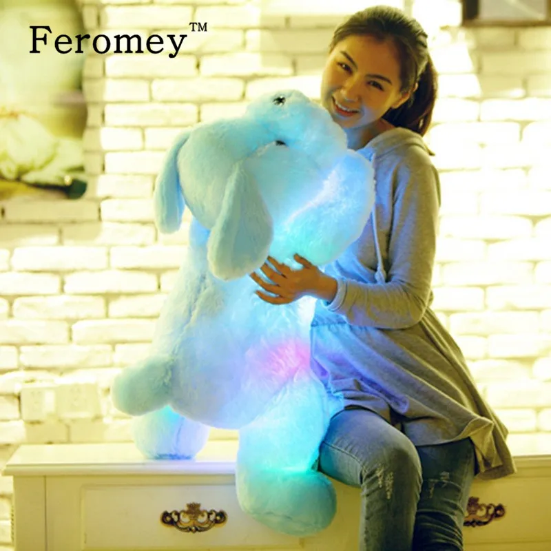 35/50 см Kawaii световой собака плюшевая Тедди Куклы игрушки Красочная светодиодная