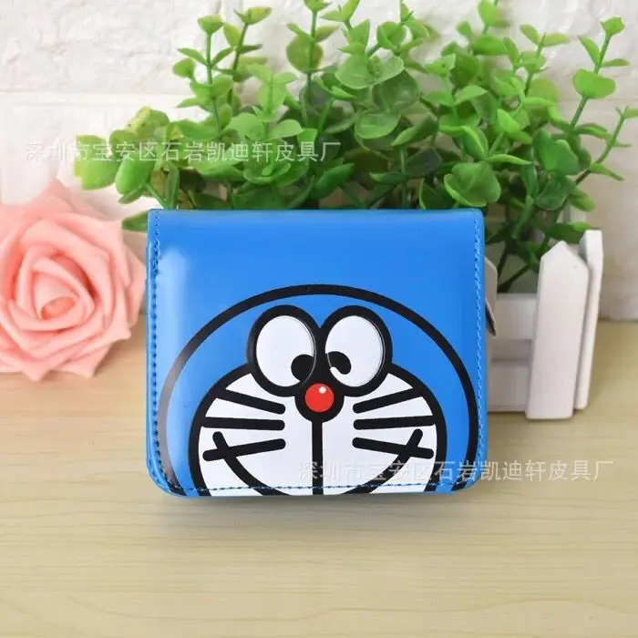 Doraemon кошелек с бантом женские кошельки сумки женские кошельки из искусственной кожи портмоне для монет карты ID держатель мультфильм печать - Цвет: see chart