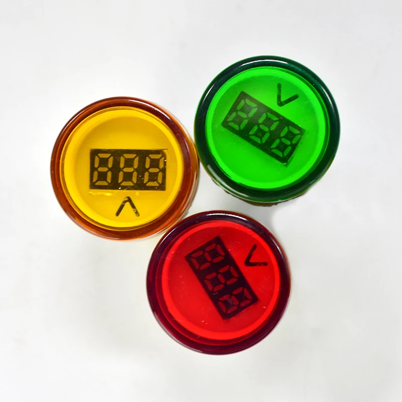 5pcs 22MM AC 60 500V LED Voltmeter voltage meter indicator pilot light Red Yellow GreenVoltage