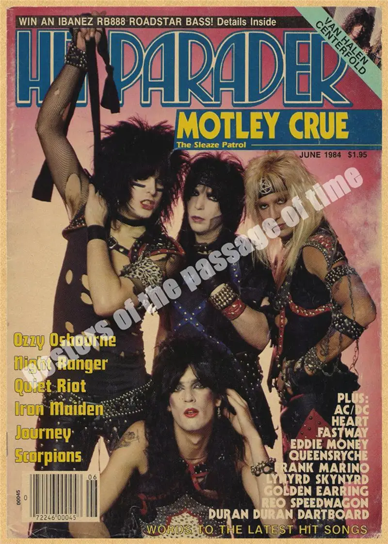 Motley Crue винтажная Ретро рок-группа музыкальная гитара матовая крафт-бумага античный плакат Настенная Наклейка домашний декор