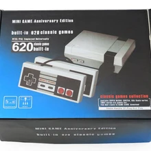 10 шт. Мини ТВ портативная игровая консоль для Nes игр с 620 классическими встроенными играми PAL/NTSC с двумя кнопками джойстика