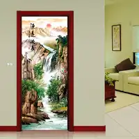 Nm12 ภูมิทัศน์ pastoral สติกเกอร์ทางเดินหน้าจอ modern entrance สติกเกอร์จำลองตกแต่งสติ๊กเกอร์ติดผนัง 2 ชิ้น/เซ็ต