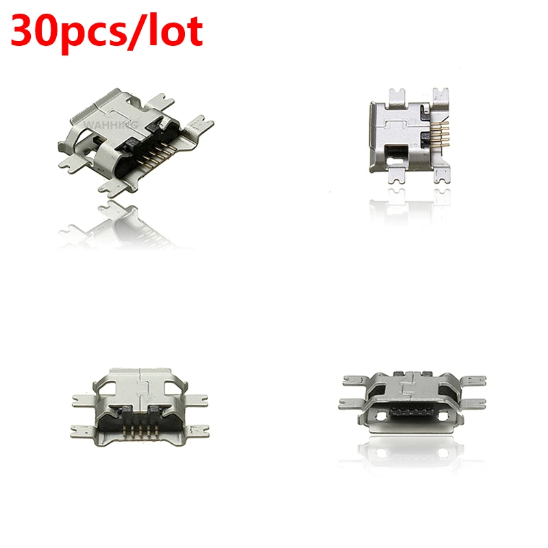 

30pcs Micro USB 5pin B type Female Connector Adapter For Computer Mobile Phone Micro USB Connector 5 pin Charging Socket HY1371