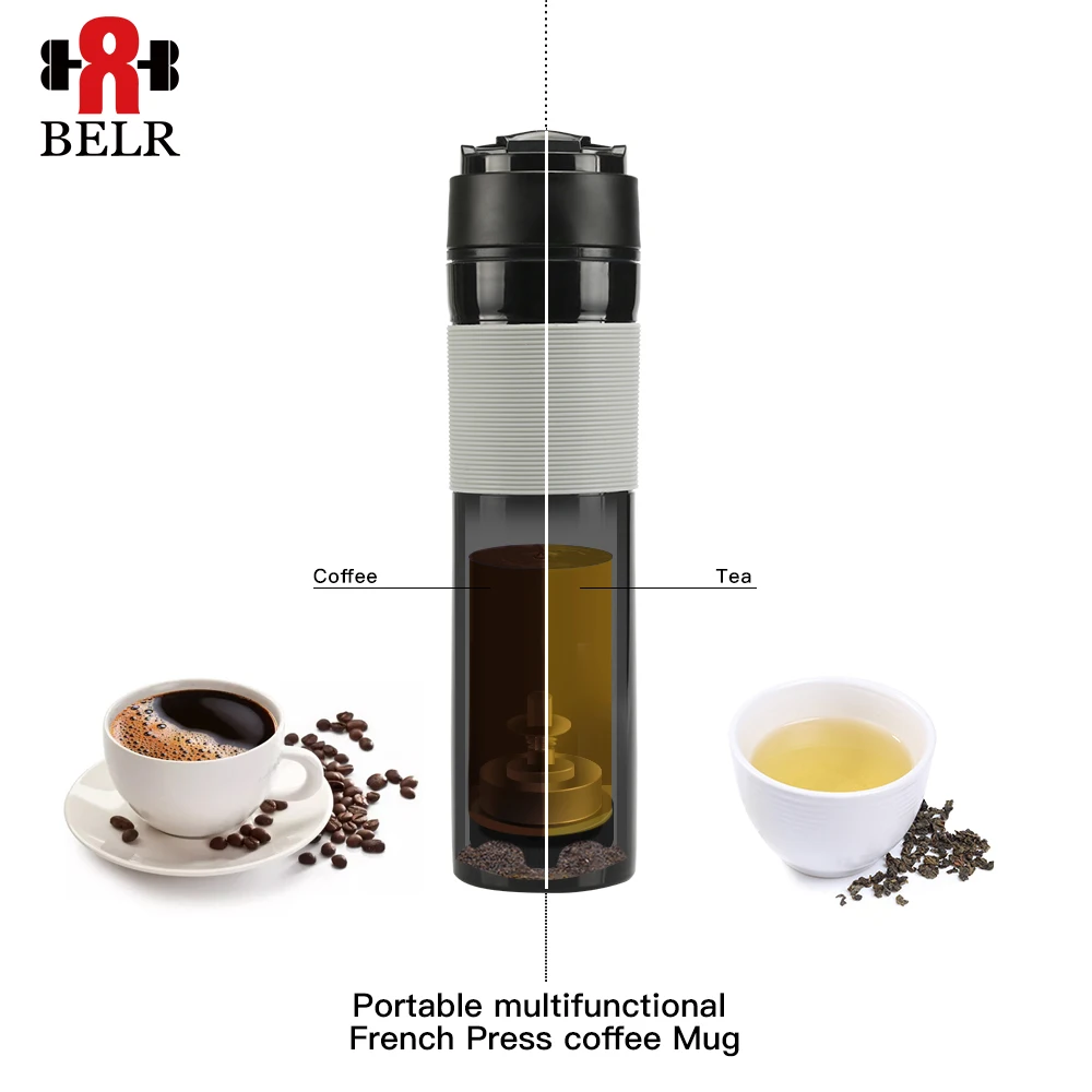 

350ML Coffee Tea Water Bottles Camping Equipment Portable French Press Coffee Filter Pot Dripper Thermos Coffee Lover