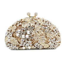 Виноград золотой узор вечерние сумки кристалл сцепления вечерняя сумочка(8180A-GS