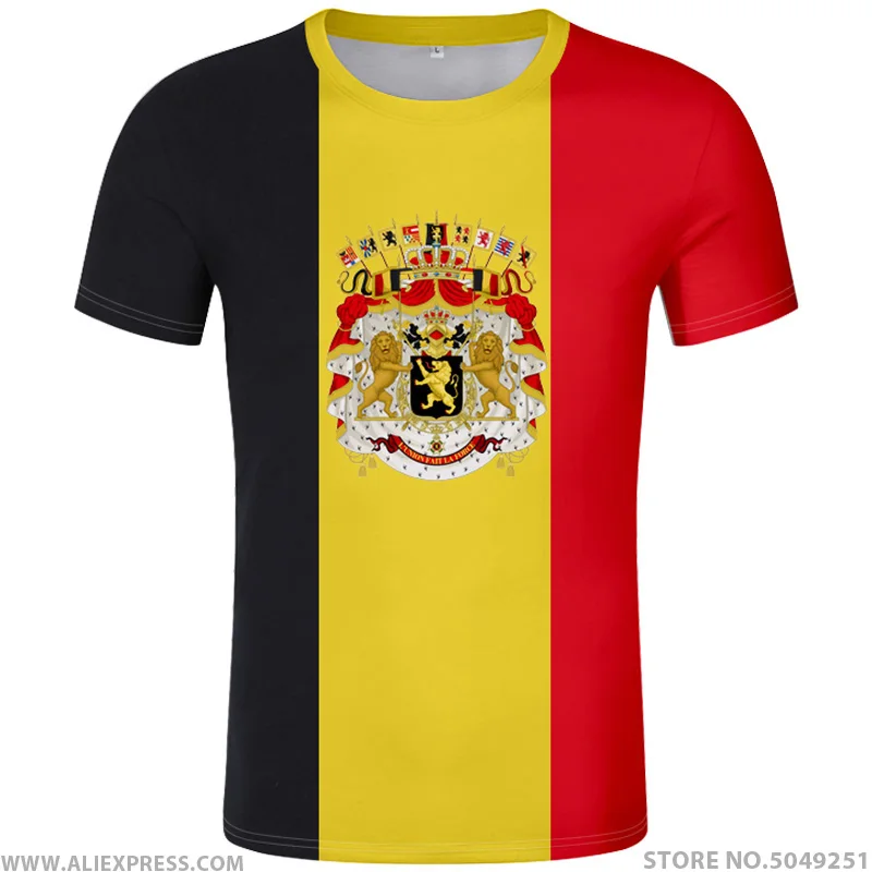 

BELGIUM t shirt free custom name number diy bel belgique belgien black t-shirt be french belgie print photo nation flag clothing