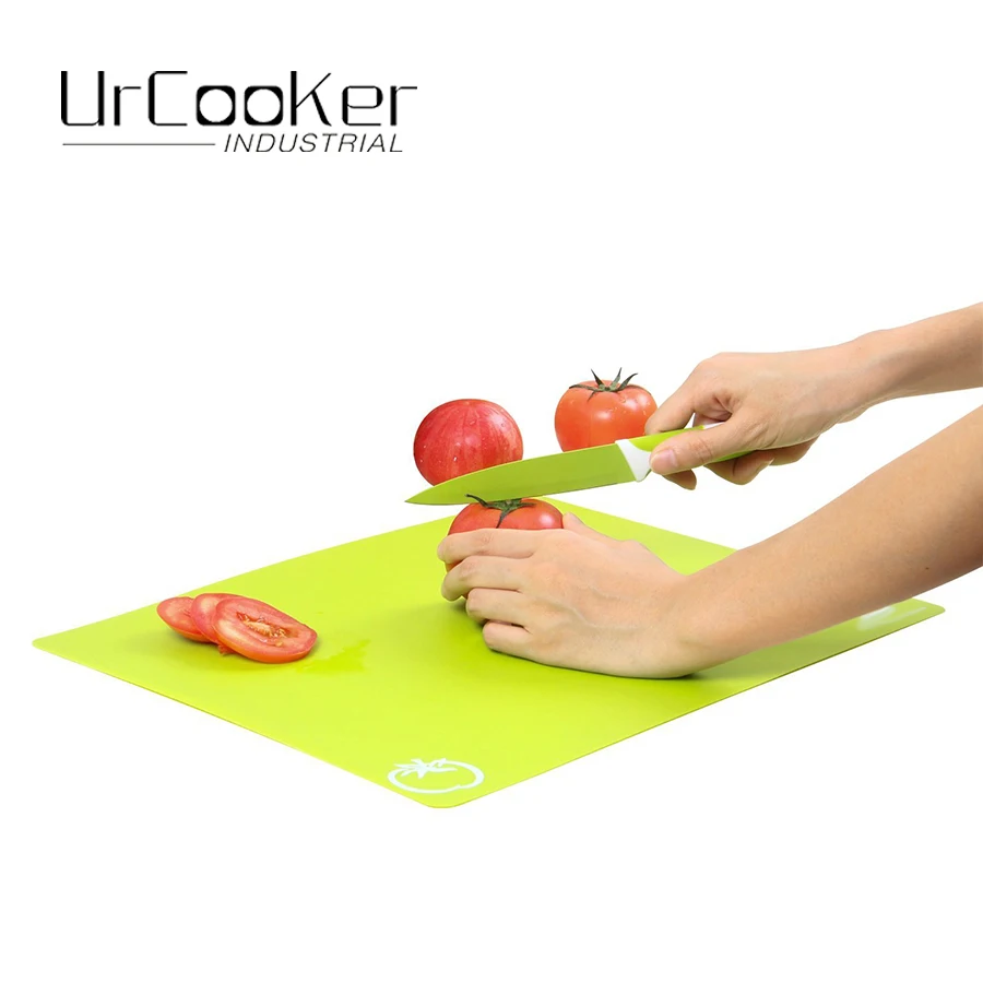 1 Set of 4 Pcs Flexible Cutting Mat Cutting Boards Color coded chopping