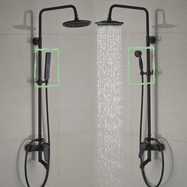 Us 111 3 40 Off Oil Rubbed Bronze Bath And Shower Faucet One Handle Rotation Tub Spout With Handheld Shower Mixer Taps In Shower Faucets From Home