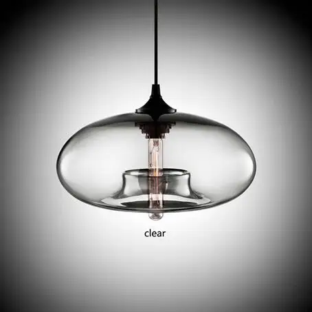 Скандинавский современный подвесной Лофт 7 цветов стеклянный блеск подвесной светильник Промышленный Декор светильники E27/E26 для кухни ресторана - Цвет корпуса: clear