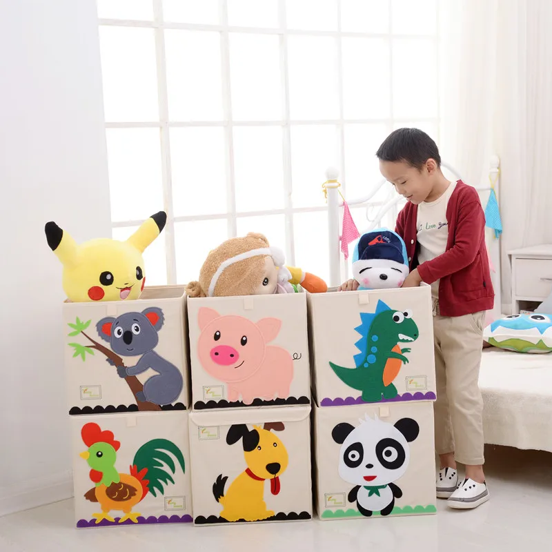 Achat Nouveau 3D jouet boîte de rangement dessin animé Animal pliant bacs de rangement armoire tiroir organisateur vêtements stockage panier enfants jouets organisateur