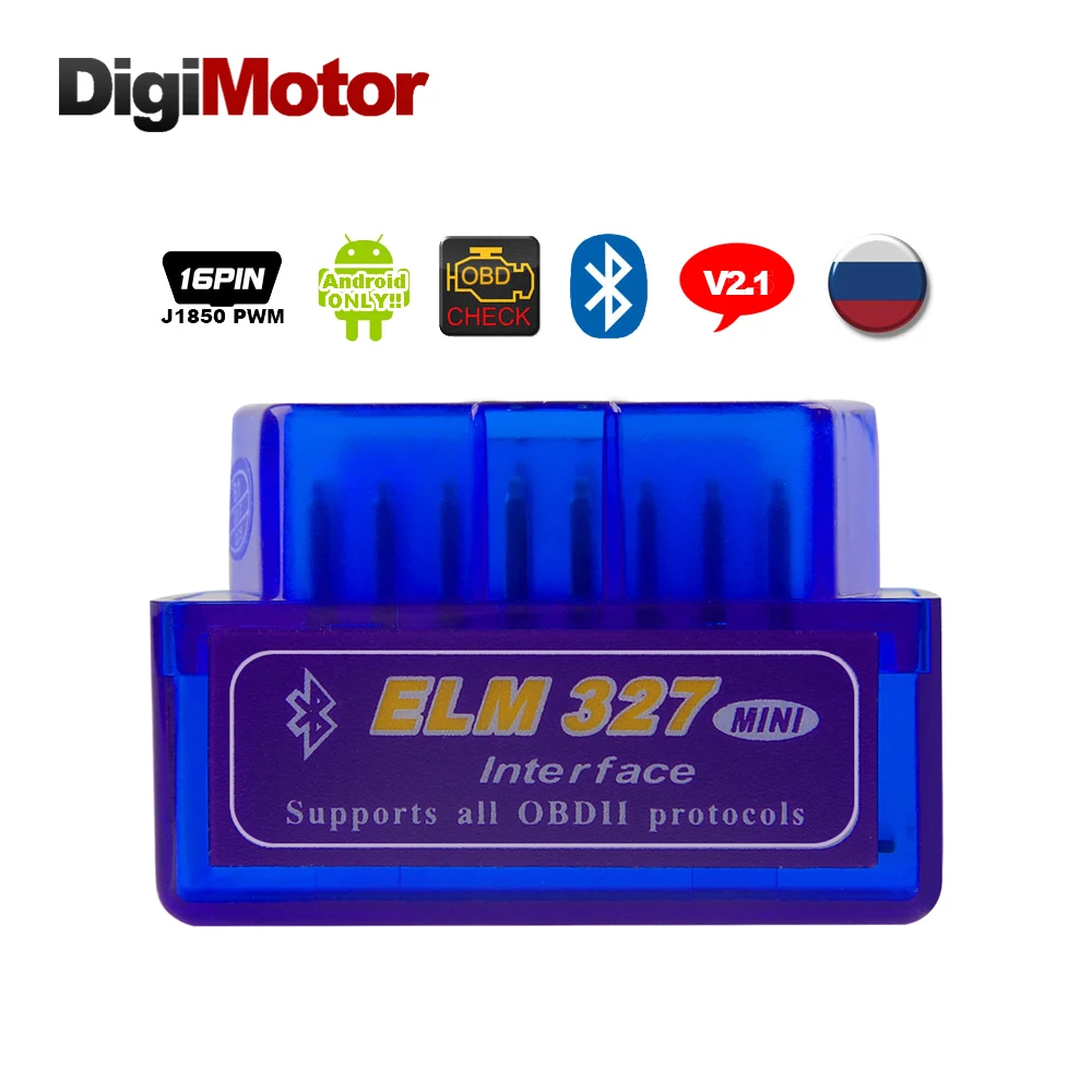 Mini V 2.1 ELM327 OBD2 Bluetooth Adapter ELM 327 V2.1 OBD 2 OBDII ...