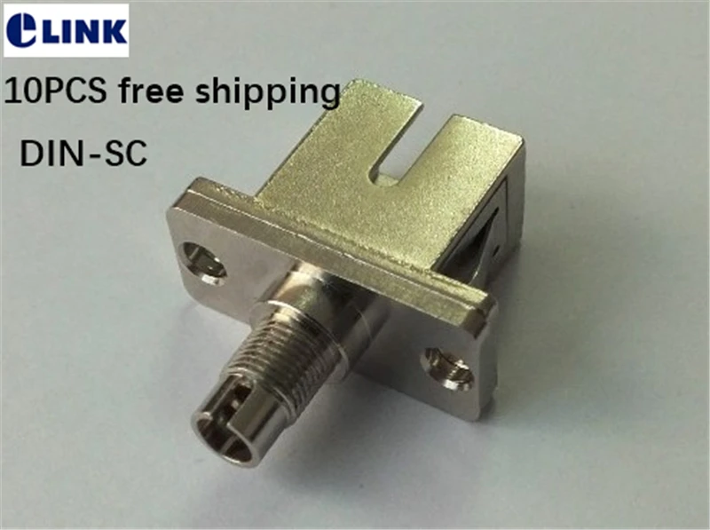 10pcs DIN-SC fiber hybrid adapter female to Rectangular type connector SM MM metal coupler ftth IL&lt0.2dB free shipping | Мобильные