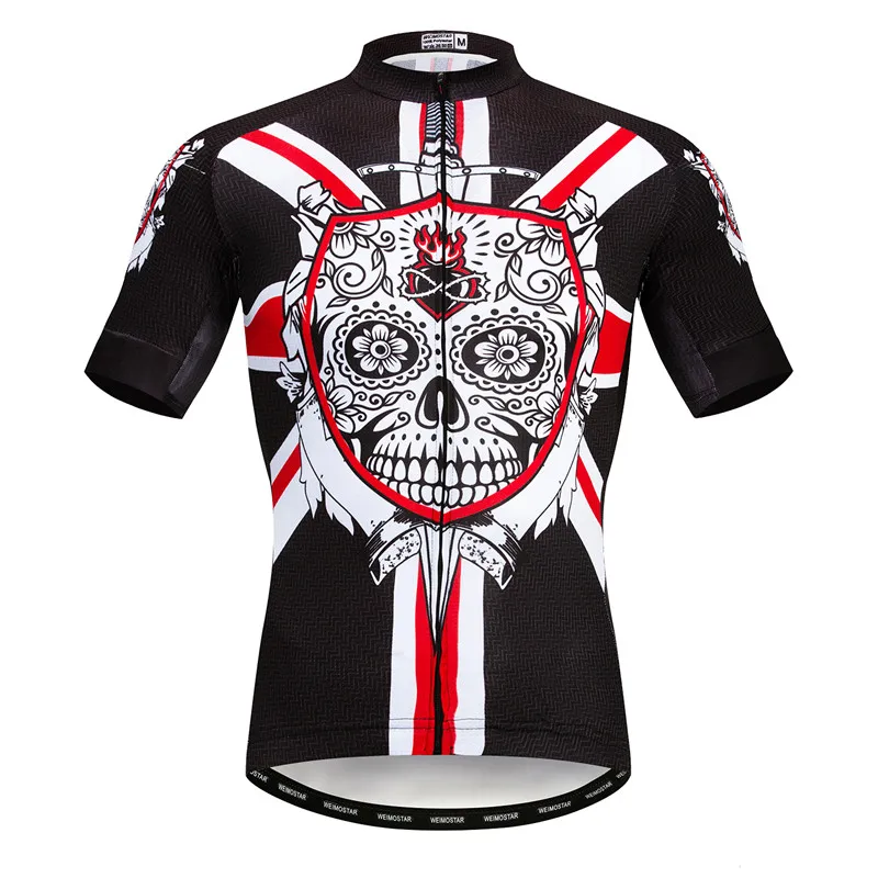 thumbnail image 1 of Maillot de ciclismo para hombre Weimostar Skull, 100 % poliéster, para ciclismo de montaña, secado rápido, para carretera y mtb, 1 of 5