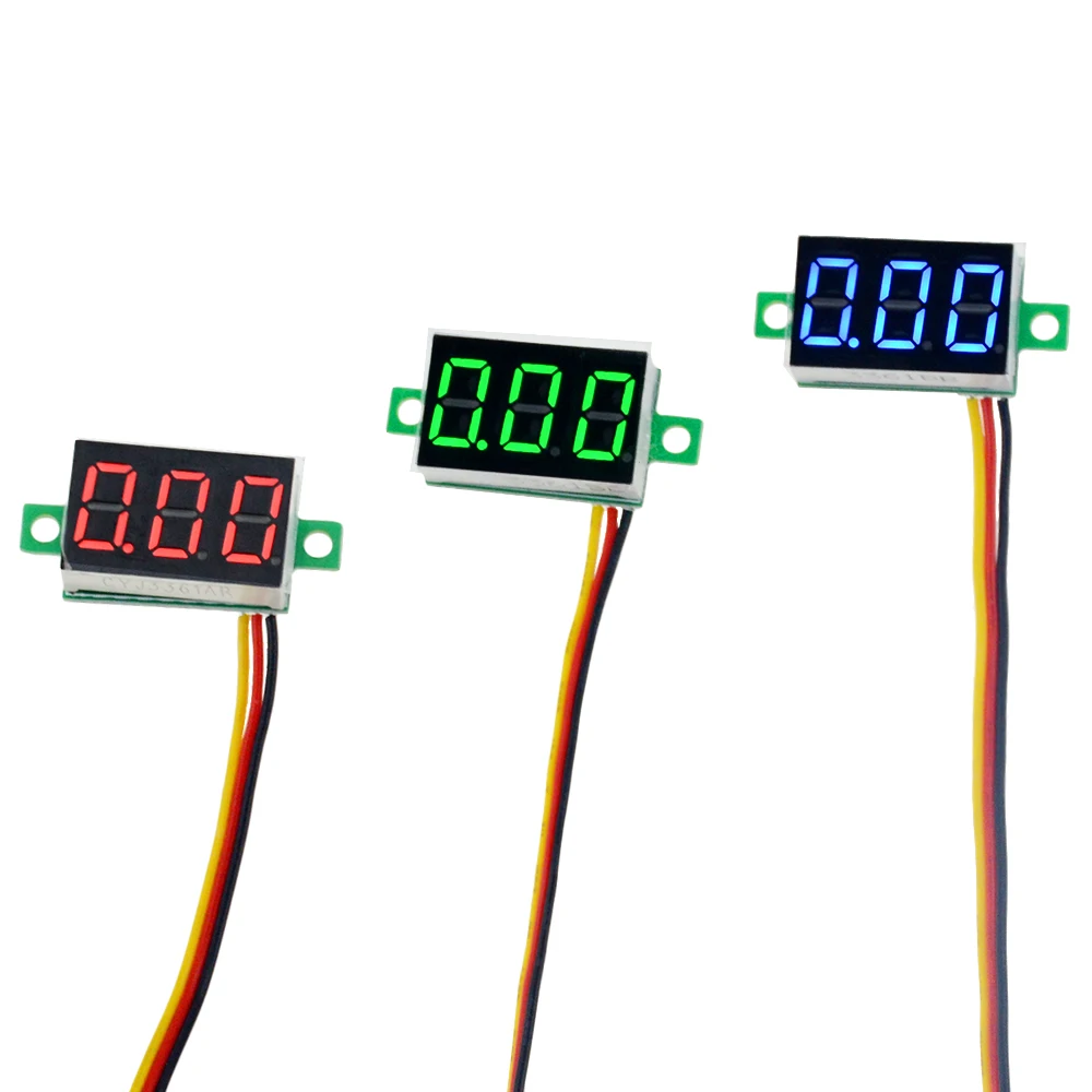 DIY красный синий цифровой светодиодный мини дисплей модуль DC2.5V-32V DC0-100V вольтметр