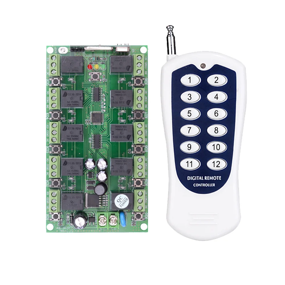 

DC 12V 10CH Independent RF Wireless Remote Control Switch System, Each Channel Works Independently IN 433Mhz