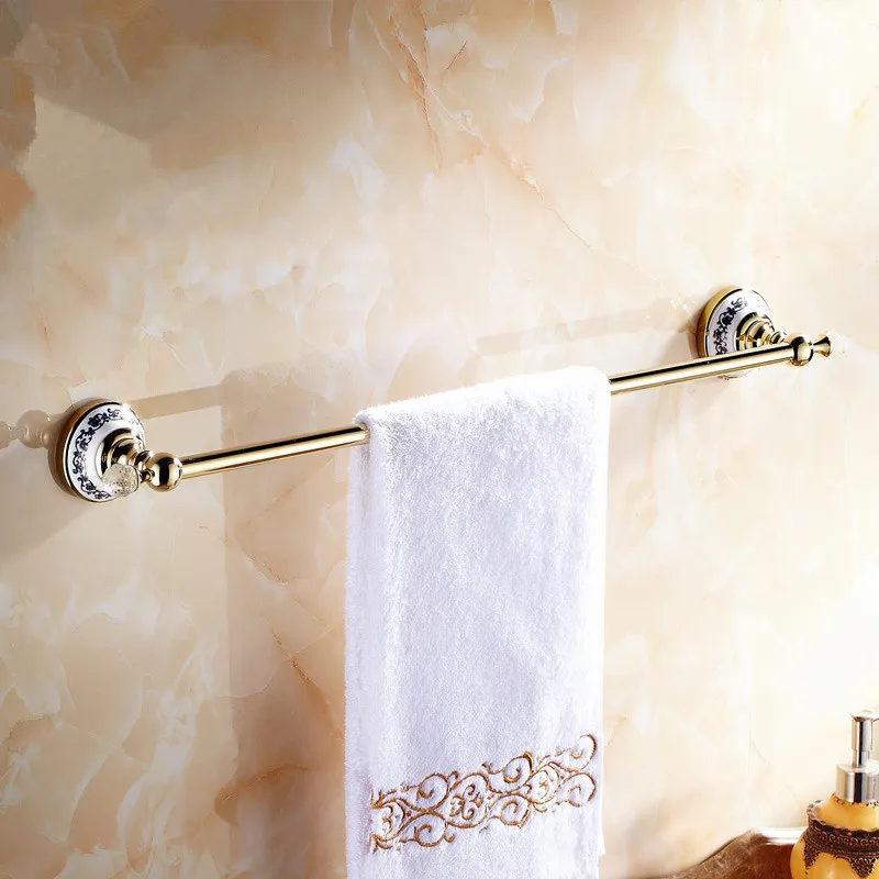 Польский латунный держатель для полотенец хромированное полотенце рельс керамический Кристалл полотенцесушитель 60 см настенные аксессуары для ванной комнаты