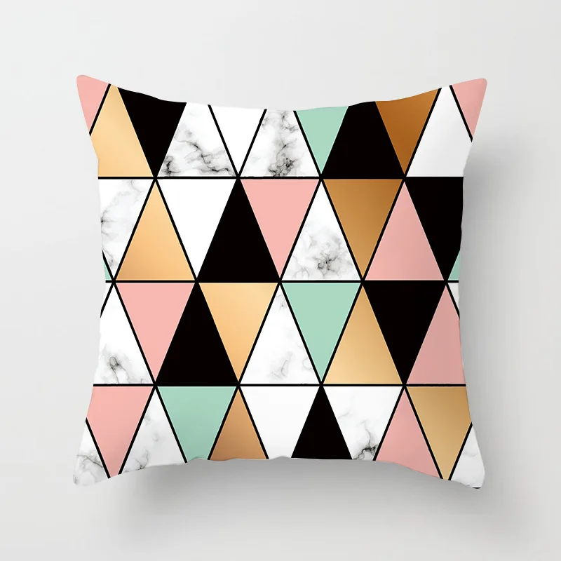

Cushion Marble Geometry Stamping Square Pillow Case Pillow
