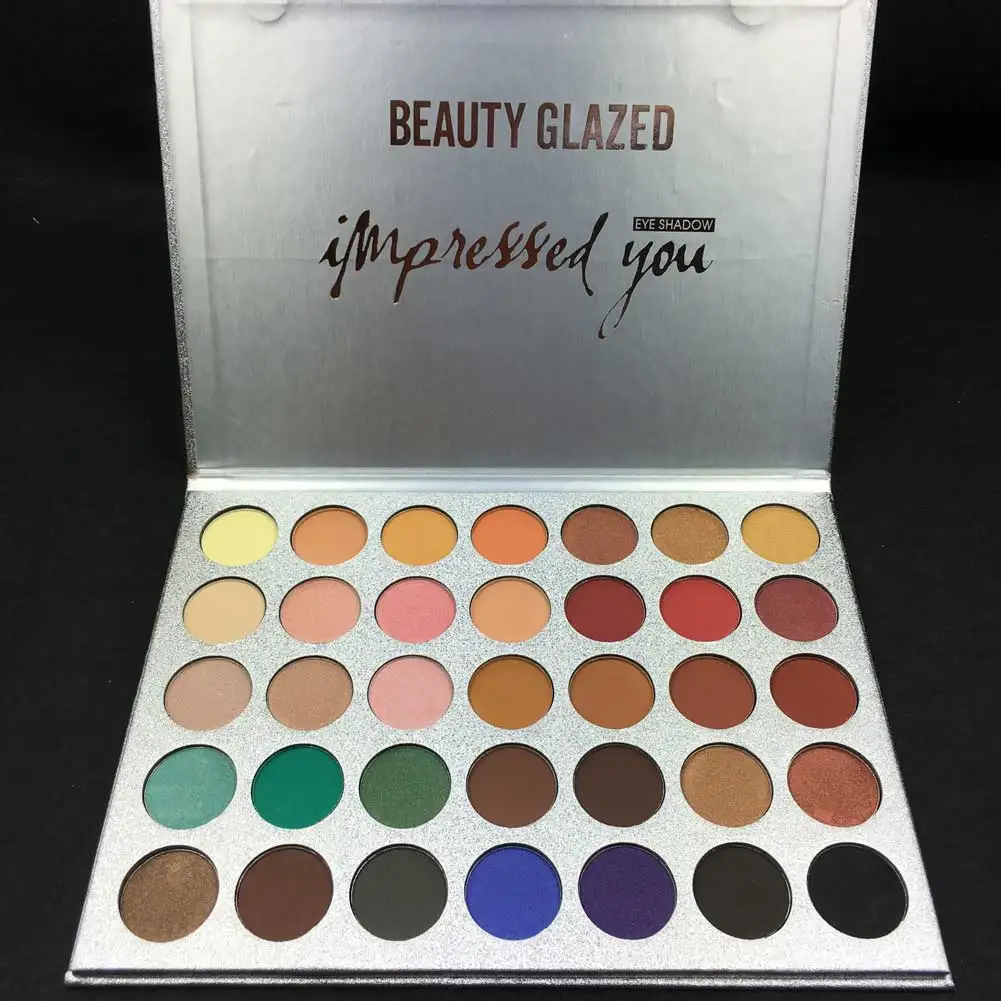 

2018 BEAUTY GLAZED 35 Colors Matte Shimmer Eyeshadow Palette Glitter Luminous Makeup Tool