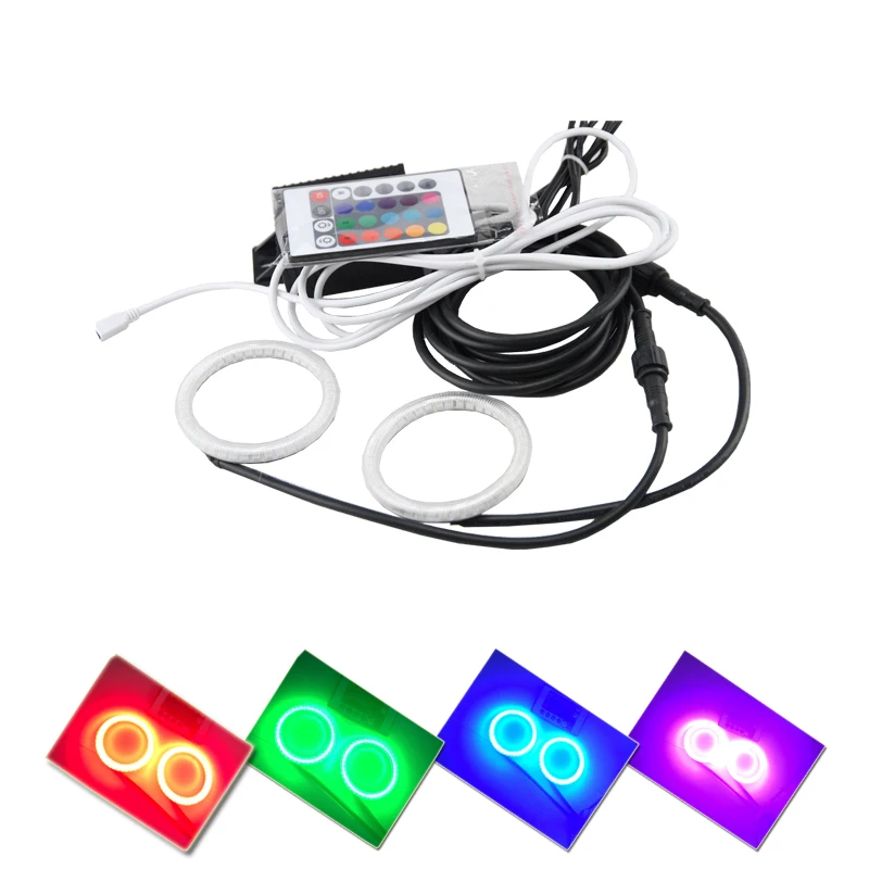 

New 2x Angel Eyes 75mm 2835 RGB Multi-color Change Rings Led Car Daytime Running Light 60/75/80/90/100/120/140mm Halo Rings Kit