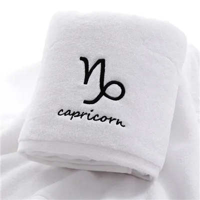 Хлопок, банное полотенце созвездие, семейная пара, банное полотенце, мягкое и удобное пляжное полотенце, очень большое банное полотенце для сауны - Цвет: white Capricorn