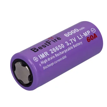 

Bestfire 26650 60A Rechargeable Battery 3.7V 6000 mAh accumulator Battery li-ion for Camera Flashlight E Electronic Cigarette