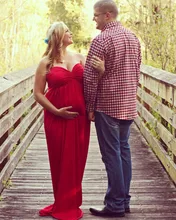 Maternity Photography Gown Strapless Maternity Dresses Sweet Heart Photo Shoot Maxi Gown Transperant Split Open Front Mama Gown