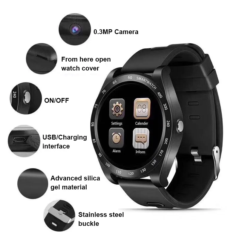 

Smart Watch Men Women Bluetooth Touch Screen OLED Wristband Smartband Sport SIM TF Card Waterproof VS DZ09 Y1 X6 QW09 Smartwatch