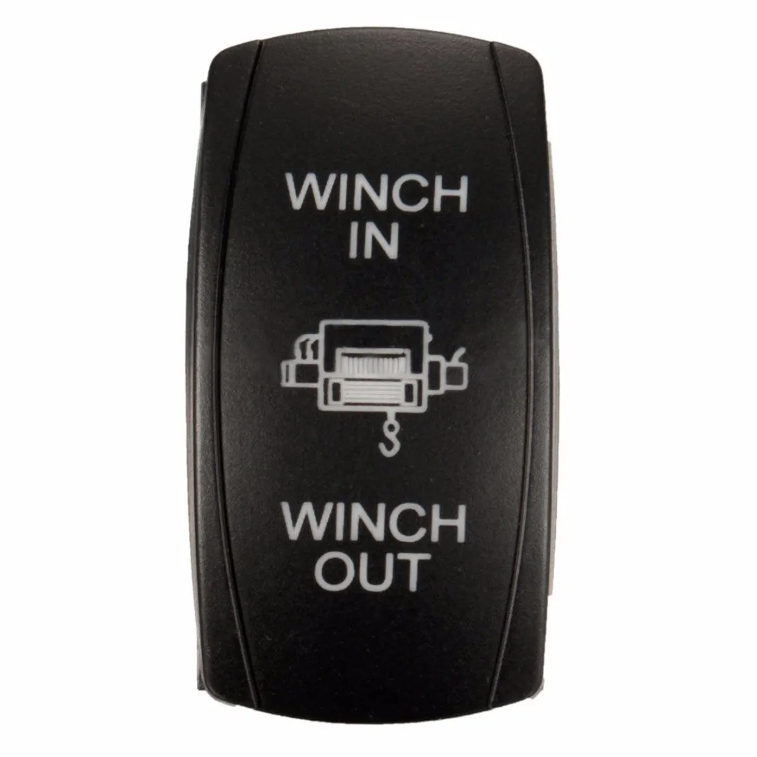 7 Pin Blue LED Laser Momentary Rocker Switch WINCH IN/OUT ON-OFF-ON 20A