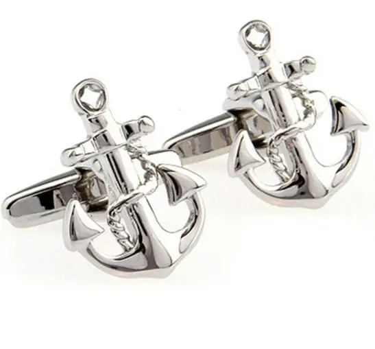 20 пар/лот классический Seaman Запонки-якоря 4 узор винтажный якорь запонки для рубашки мужские украшения подарок - Окраска металла: Silver