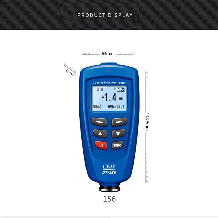 Цифровой DT-156 краска покрытие толщина датчик измерительный прибор тестер 0~ 1250um со встроенным Авто F& зонд nf+ USB кабель+ CD программное обеспечение