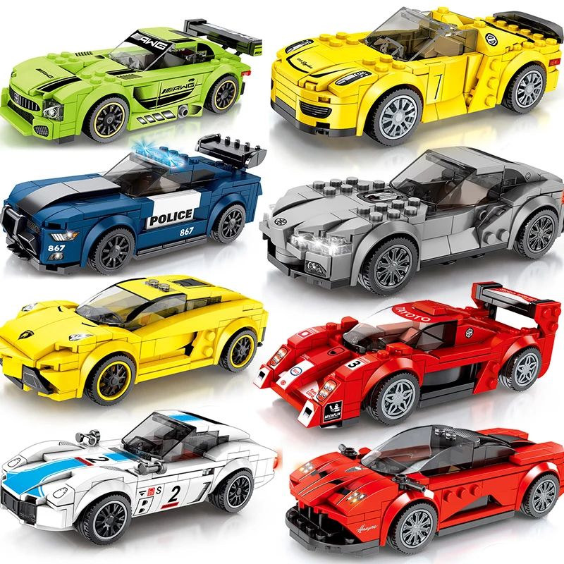 

technic City compatible for legoeds Speed Champions car racer Blocks vehicle sets model Building Kids toys children bricks moc