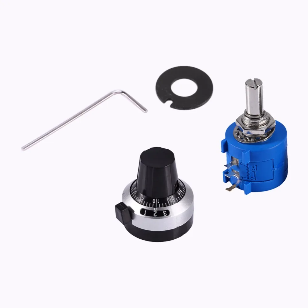 

10K ohm Accuracy Multiturn Potentiometer 3590S-2-103L Adjustable Resistor Dial Count Rotary Knob With Washers Nuts