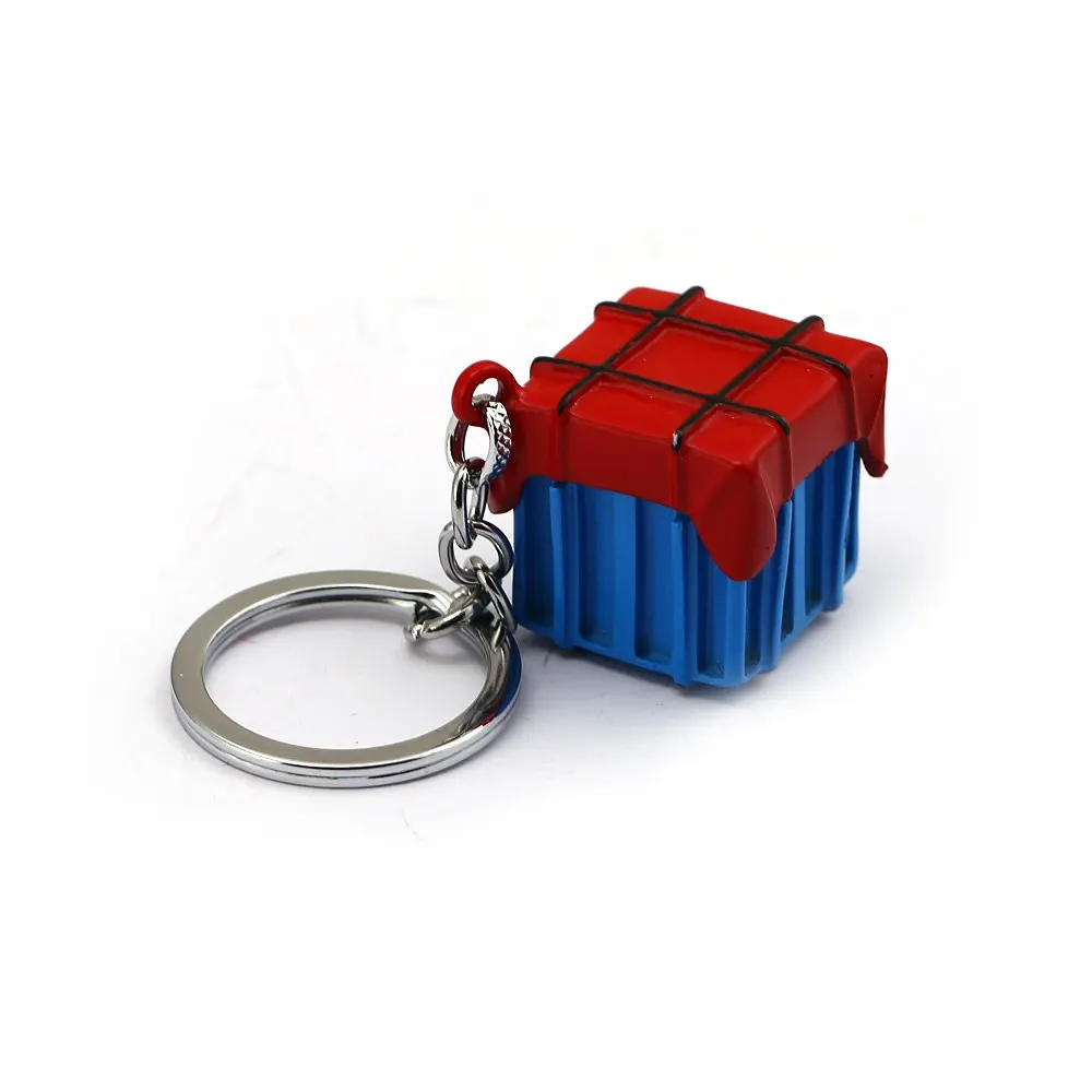 

Hot Game Keychain Air Drop Supply Crate Model Metal Pendants Battleground PUBG Metal Keyring Metal Chaveiro Accessory