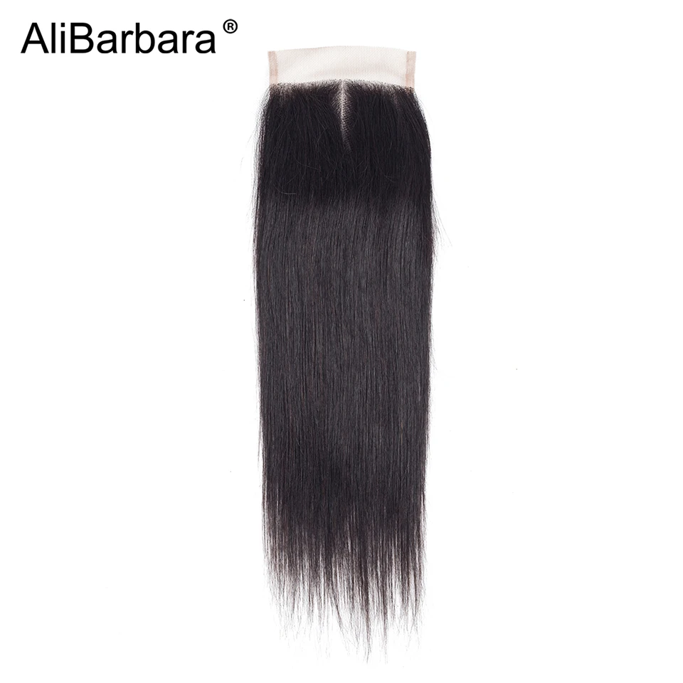 

Alibarbara Hair Remy 4x4 Lace Closure Brazilian Straight Human Hair Swiss Closure Free/Middle/Three Part 120% Density 8-20inch