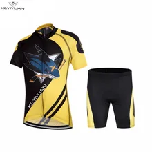 Горячие KEYIYUAN детей велосипед Джерси шорты устанавливает Yollew Велосипедная Форма акула команда велосипед ciclismo мальчиков mtb рубашки Cyc комплект топов