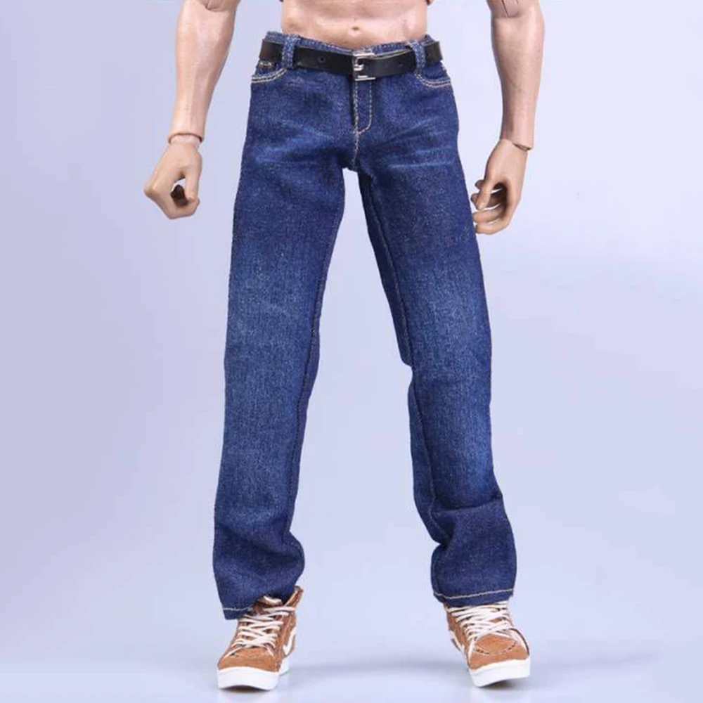 

For Collection 1/6 Scale Men's Jeans Slim Straight Stretch Casual Long Pants Clothes Model for 12'' Male Action Figure Accessory
