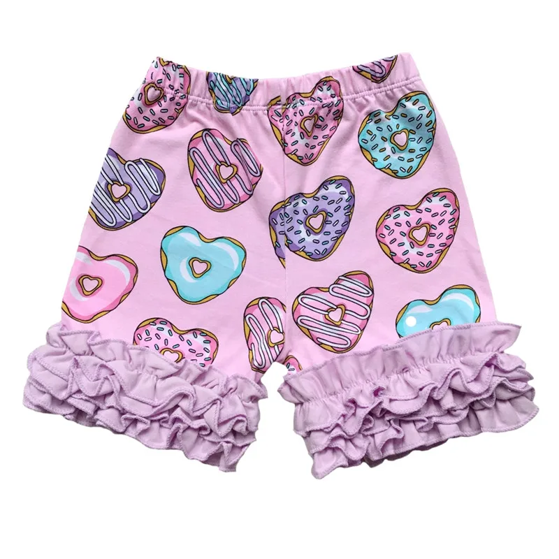 Valentine Day Ruffled Baby Shorts Toddler Girls Shorts Kids Icing Baby