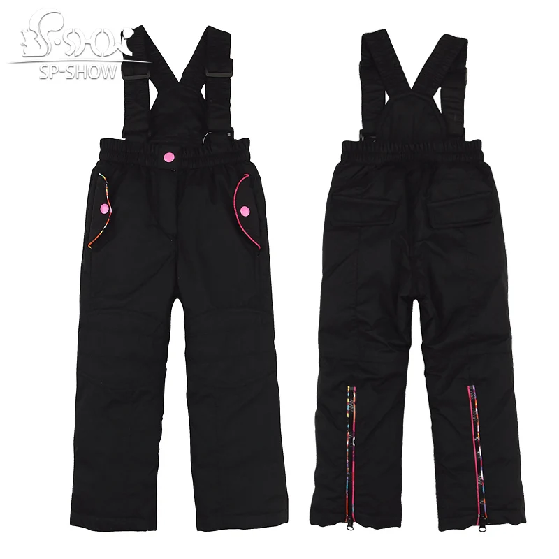 SP-SHOW-зимние детские свободные штаны для мальчиков и девочек, однотонные хлопковые брюки на молнии - Цвет: Черный