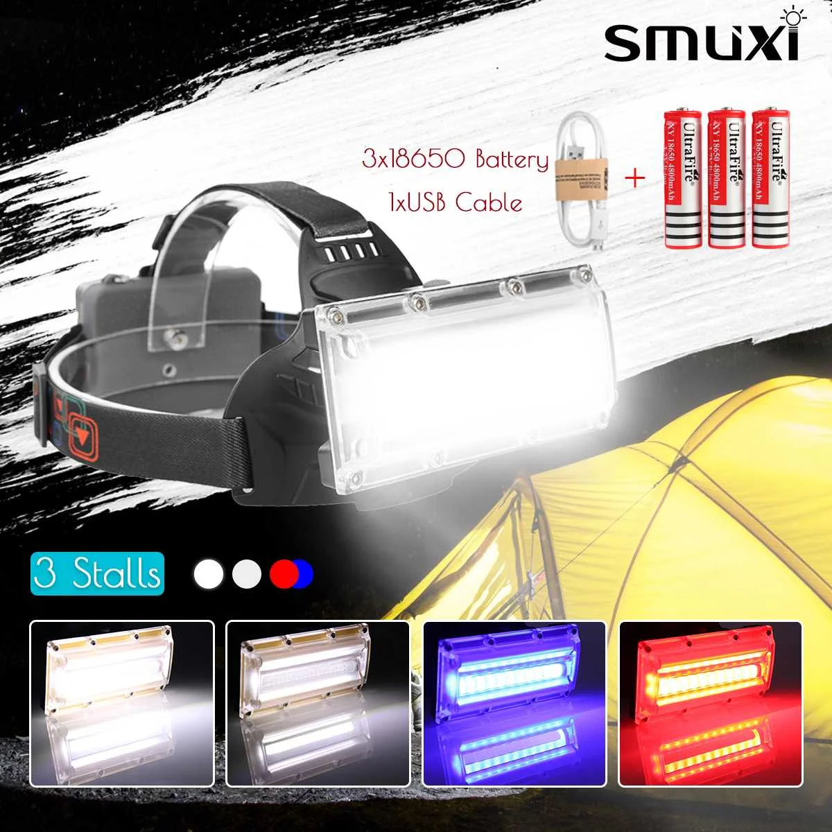 

10000LM T6 Smuxi USB Charging headlight headlamp Aluminum alloy head light for hunting cycling mountaineering camping