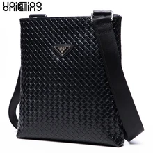 UniCalling Бренд Премиум Мужская сумка из натуральной кожи ручная работа Модная вязаная настоящая яловая кожа Повседневная деловая сумка-мессенджер