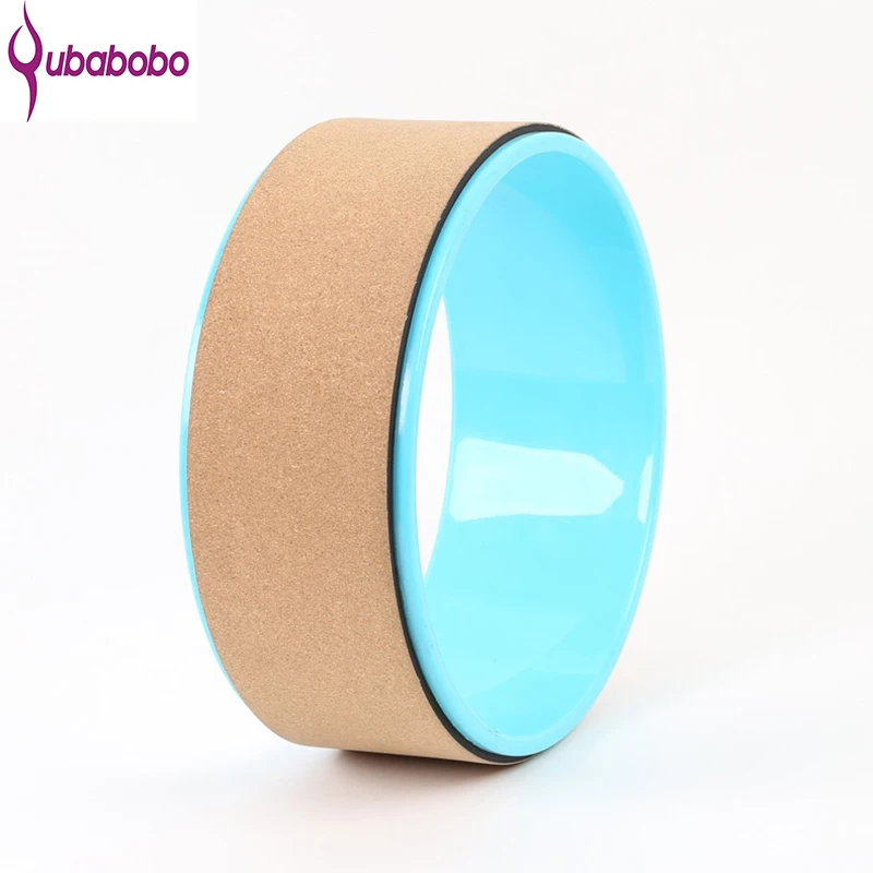 [QUBABOBO] Корк и цветок розовый wheEco-Friendly Strong и Dharma Yoga Prop Wheel идеально подходит для растяжки и улучшения изгиба спины