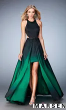 Gradienten Hohes Low Plissee Abendkleid Fashion Neckholder Schulterfrei Perlen Asymmetrische Aushöhlen Ombre Cocktail Party Kleid