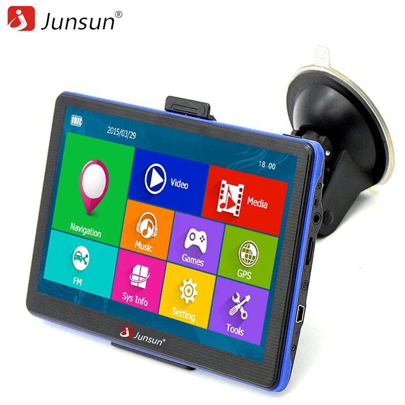 

Junsun 7 inch Car GPS Navigation Touch Screen FM Bluetooth MP4 MP3 Truck gps navigator Sat nav Russian Free map Registra