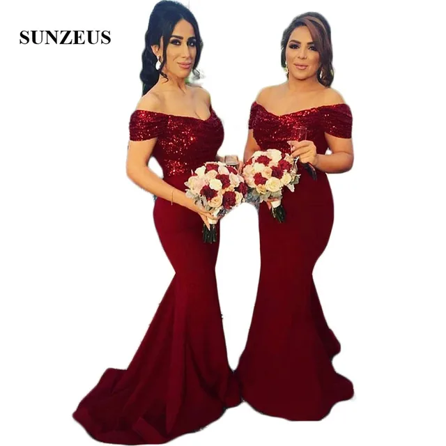 burgundy sequin bridesmaid dresses