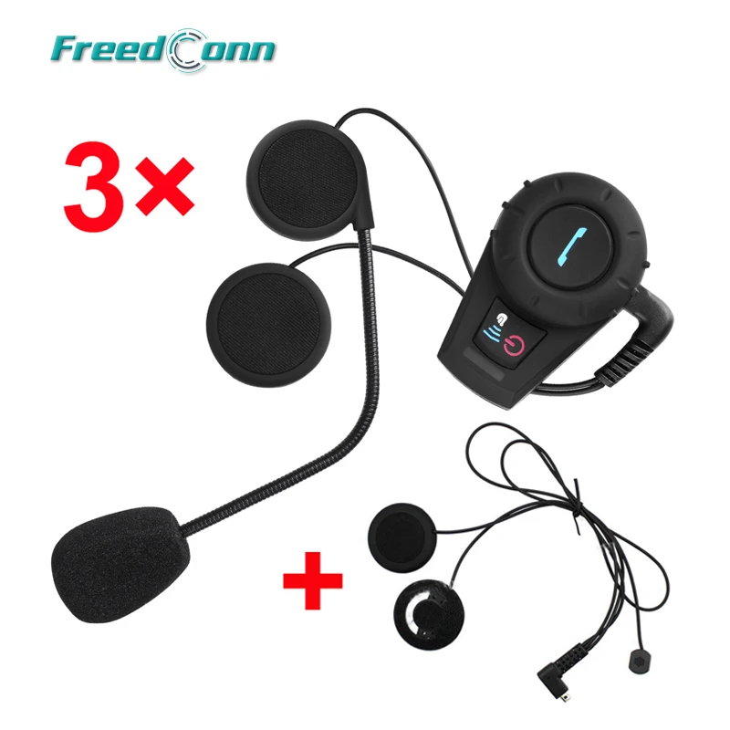

Free Shipping!!3set Original 500m BT Bluetooth Interphone Motorcycle Helmet Intercom with FM Radio +Extra Soft Earpiece